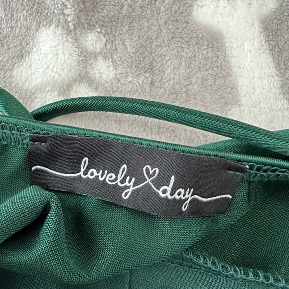 Satin Green Dress - Lovely Day - Picture 6 of 6